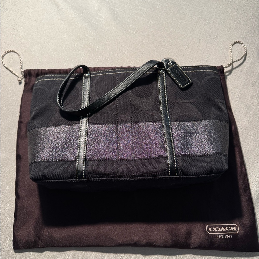 Coach Black and Iridescent Wristlet